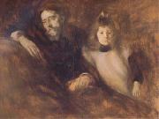 Eugene Carriere Alphonse Daudet and His Daughter (mk06)